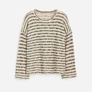 Madewell Black and Cream Striped Crewneck Longsleeve Knitted Sweater BN XS NV985